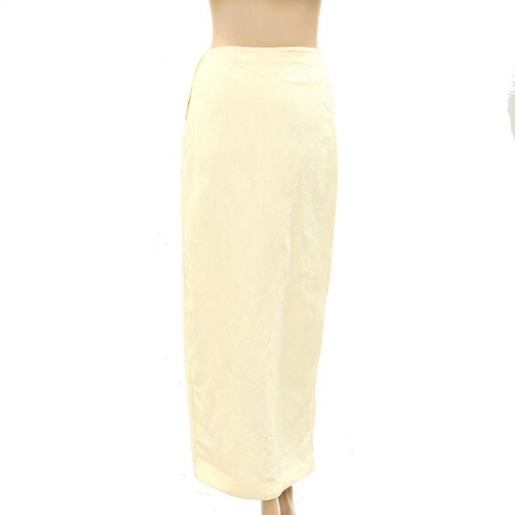 Posse Solid Long Straight Maxi Skirt High Waisted Formal Cotton XS NEW - Picture 3 of 5